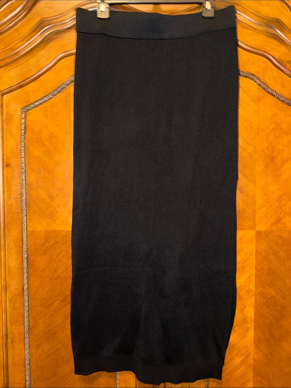 Lamarque Black Knit Midi Pencil Skirt